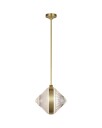 Copper Coast 15" PendantKaro and Olive Cut Brass