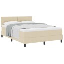  Box Spring Seng med Madrass Cream 140x200 cm Stoff