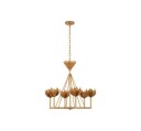 Alberto Small Low Ceiling Chandelier Antique Gold Leaf