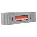 vidaXL Elektrisk peis Grå Sonoma 140,5 x 30 x 39 cm Konstruert tre