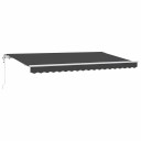 vidaXL Uttrekkbar markise Antrasitt 400 x 200 cm stoff