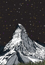 Snowy Mountain Under a Starry Night Sky Plakat Plakat / 40x50cm
