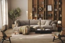 Copenhagen Premium 4 personers Venstrevendt L formet Dyb Chaiselongsofa i Chenille   Brun