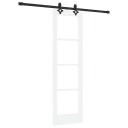 vidaXL Skyvedør med utstyrsett "ORKDAL" Hvit Solid Tre & Glass