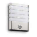 Philips Philips myGarden Raccoon vegglampe utendørs 3W IP44 m/bevegelses sensor IR  - Rustfritt stål