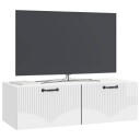  Vegghengt TV skap Høgglans hvit 98 x 41 x 30 cm Konstruert tre