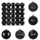 vidaXL Juleballsett 50 stk. Svart 8 cm Polystyren