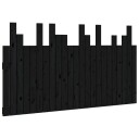 vidaXL Veggmontert sengegavl svart 146,5x3x80 cm heltre furu