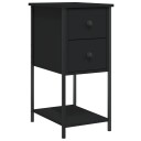 vidaXL Nattbord svart 32x42x70 cm konstruert tre