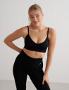 aim´n Ribbed Seamless Deep Cut Bra - Black - S