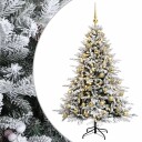 vidaXL Kunstig juletre med julekuler 120 cm 150 LED-lys Varmhvit