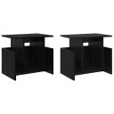  TV benk 2 pcs Svart Eik 50 x 35 x 45 cm Konstruert tre