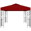 vidaXL Paviljong 3x3 m vinrød