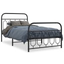  Sengeramme i metall med hode- og fotgavl svart 107x203 cm 8721102646010