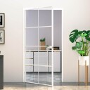vidaXL Innerdør hvit 102x201,5 cm herdet glass og aluminium slank