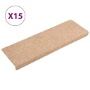 vidaXL Trappematter 15 stk nålestempel 65x21x4 cm brun