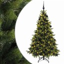 vidaXL Kunstig juletre med julekuler 240 cm 300 LED-lys Varmhvit