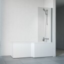 Macro Divine Badekar m/Spirit dusjvegger 83x83 cm, Venstre, Alu Matt/Klart Glass