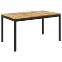 vidaXL Hage middagsbord Hvit og svart 141 x 80,5 x 75 cm