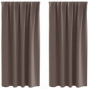  Gardiner med gardiner 2 pcs Mørkebrun Polyester