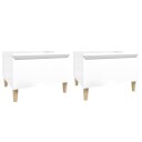  Sidebord 2 stk høyglans hvit 50x46x35 cm konstruert tre 8720845668501