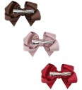 Hust and Claire Hårspenner m. Sløyfe 3-pack HCFanetha Thea Hust and Claire OneSize Hårpynt Brun Lilla Rosa Rød