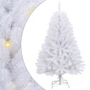 vidaXL Kunstig juletre med 150 LED Hvit 150 cm PVC og metall