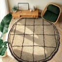 Rundt teppe   Lana Natural Cotton Shaggy beige/brun Størrelse: Ø 200 cm