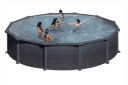 Swim & Fun rundt basseng basic sort grafitt Ø550 x 132 cm KITPR558GF