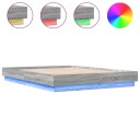  Sengeramme med LED-lys grå sonoma 120x200 cm 8721012275409