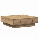  Kafébord Artisan eik Finer MDF 90 x 90 x 28 cm Lagring