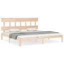 vidaXL Sengeramme med hodegavl 200x200 cm heltre