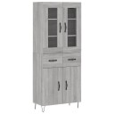  Highboard grå sonoma 69,5x34x180 cm konstruert tre