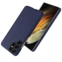 KSQ Stoffbelagt Samsung Galaxy S22 Ultra 5G Plast Deksel Blå
