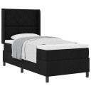  Boksseng med madrass svart 100x200 cm stoff