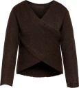 ONLY Carmakoma Carmaggie Ls Cross V Neck Knt   COFFEE BEAN   50 52