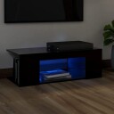 vidaXL TV-benk med LED-lys svart 90x39x30 cm