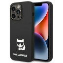 Karl Lagerfeld iPhone 14 Pro Max Deksel Liquid Silicone Choupette Svart