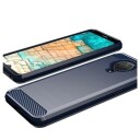 Nokia G10/G20 Børstet TPU Deksel Karbonfiber Blå