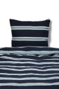 Nordstrand Home Dobbelt sengetøy 200x220 cm   Sengetøy av flanell i bomull   Mørkeblå med striper