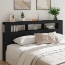  Sengegavl med LED svart 200x18,5x103,5 cm konstruert tre 8721012259508
