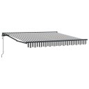  Innvendbar Markise Antrasitt og Hvit 350x250 cm