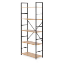 Moderne bred bokhylle i tre LOFT 5 hyller