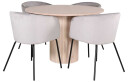 Venture Design Bianca & Berit spisegruppe Grå/whitewash 4 stoler & bord 110 cm