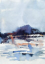 Misty Lake Reflections Plakat Plakat / 50x50cm