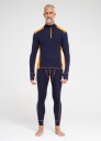 Dovre Langermet t skjorte 'Half Zip' 100% merino ull marine/orange