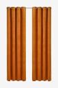 Ellos Home   Gardiner med maljer Nora i fløyel 2 pk   Orange
