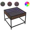  Salongbord med Infinity LED brun eik 50x50x41 cm 847681