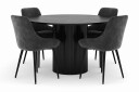 Scandinavian Choice Kopparbo Rund Spisegruppe 130 cm 4 Alsarp Spisestoler   Svart