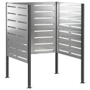 vidaXL Skjerm for søppeldunk 85 x 85 x 113 cm Galvanisert stål Sølv